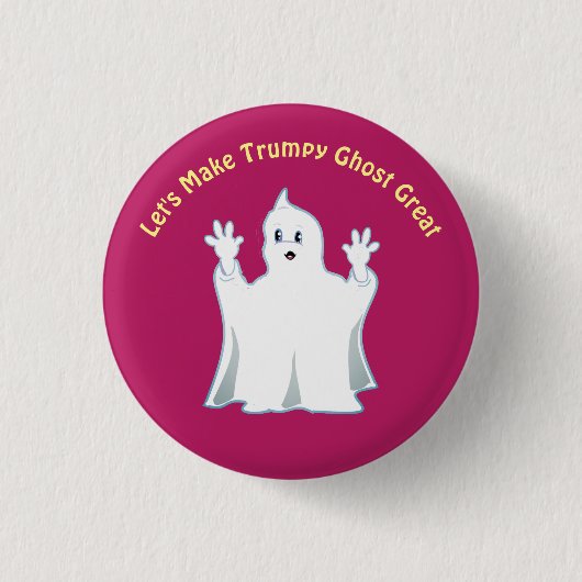 Radiant Cute Trumpy Ghost Ronde Button 3,2 Cm (Voorkant)