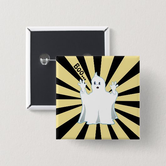 Radiant Cute Trumpy Ghost Vierkante Button 5,1 Cm (Voorkant /achterkant)