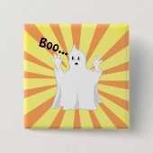 Radiant Cute Trumpy Ghost Vierkante Button 5,1 Cm (Voorkant)
