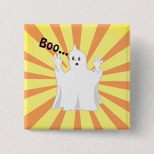 Radiant Cute Trumpy Ghost Vierkante Button 5,1 Cm (Voorkant)