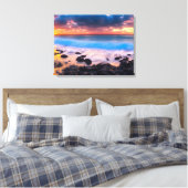 Radiant Dawn: Majestic Sunrise aan het strand Canvas Afdruk (Insitu (Slaapkamer))