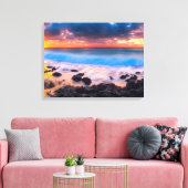 Radiant Dawn: Majestic Sunrise aan het strand Canvas Afdruk (Insitu (Woonkamer))