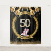 Radiant Diamond Numbers Banner met Blush Heels Wandkleed (Voorkant)