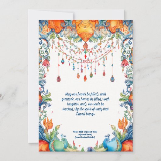 Radiant Diwali Blessings Kaart (Achterkant)