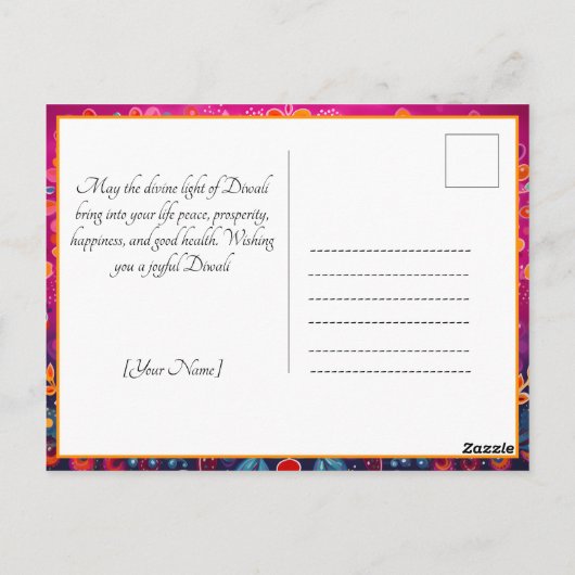 Radiant Diwali Delight Briefkaart (Achterkant)
