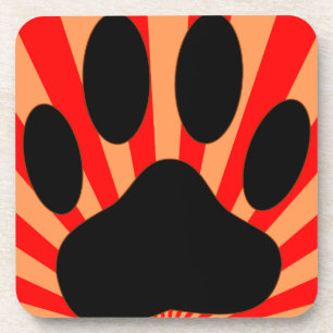 Radiant Dog Paw Print Bier Onderzetter