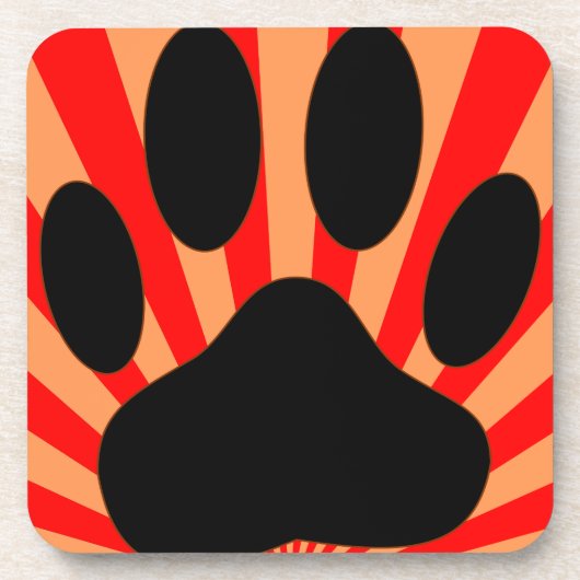 Radiant Dog Paw Print Bier Onderzetter (Voorkant)