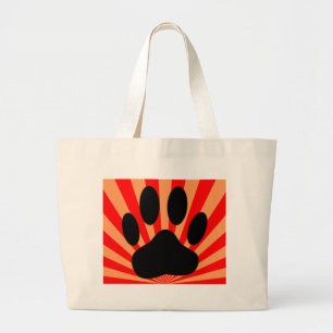 Radiant Dog Paw Print Grote Tote Bag