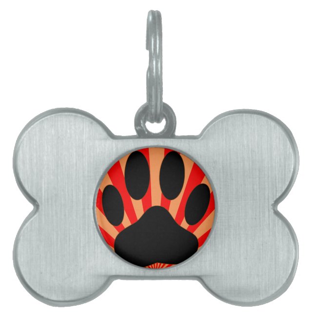 Radiant Dog Paw Print Huisdieren Naamplaatje (voorkant)