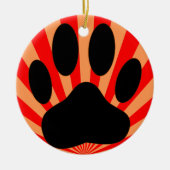 Radiant Dog Paw Print Keramisch Ornament (Voorkant)