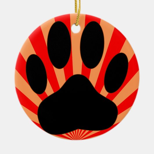 Radiant Dog Paw Print Keramisch Ornament (Voorkant)