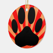 Radiant Dog Paw Print Keramisch Ornament (Links)