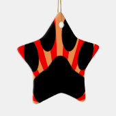 Radiant Dog Paw Print Keramisch Ornament (Rechts)