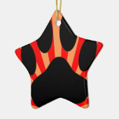 Radiant Dog Paw Print Keramisch Ornament (Links)