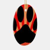 Radiant Dog Paw Print Keramisch Ornament (Rechts)