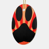 Radiant Dog Paw Print Keramisch Ornament (Links)