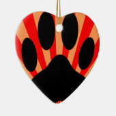 Radiant Dog Paw Print Keramisch Ornament (Rechts)