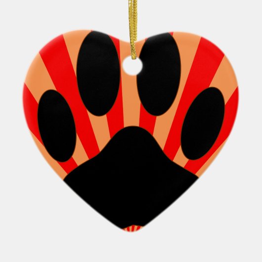 Radiant Dog Paw Print Keramisch Ornament (Voorkant)