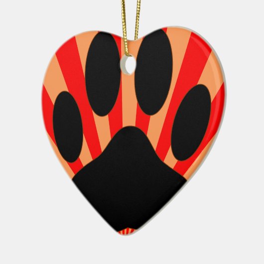 Radiant Dog Paw Print Keramisch Ornament (Links)