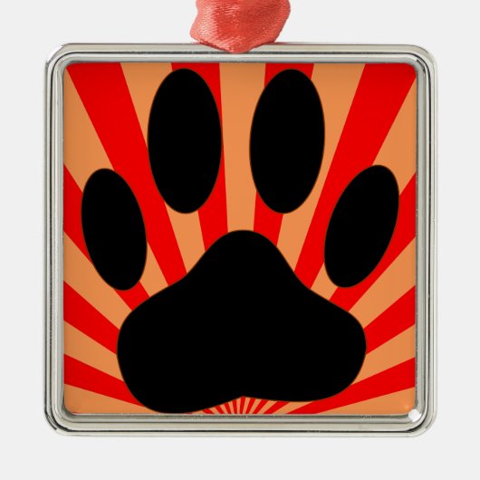 Radiant Dog Paw Print Metalen Ornament (Voorkant)