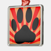 Radiant Dog Paw Print Metalen Ornament (Links)