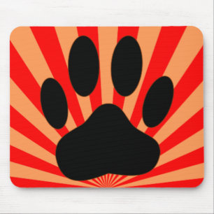 Radiant Dog Paw Print Muismat