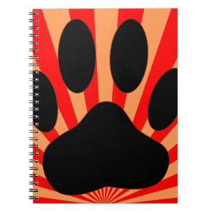 Radiant Dog Paw Print Notitieboek