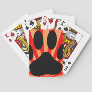 Radiant Dog Paw Print Pokerkaarten