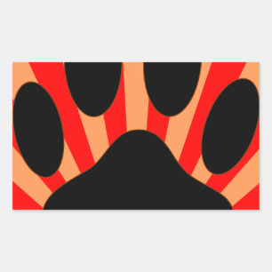 Radiant Dog Paw Print Rechthoekige Sticker