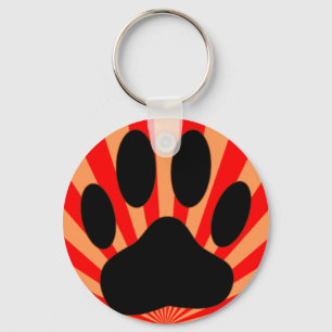 Radiant Dog Paw Print Sleutelhanger