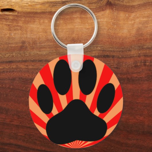 Radiant Dog Paw Print Sleutelhanger (Voorkant)
