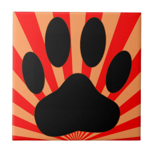 Radiant Dog Paw Print Tegeltje