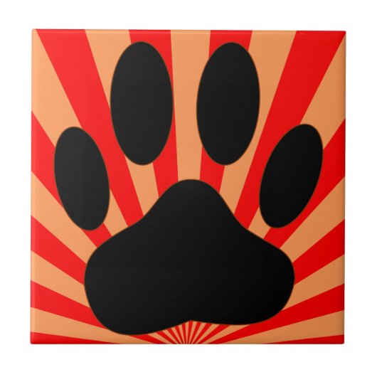 Radiant Dog Paw Print Tegeltje (Voorkant)