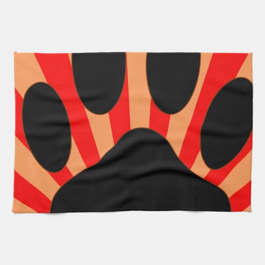 Radiant Dog Paw Print Theedoek (Horizontaal)
