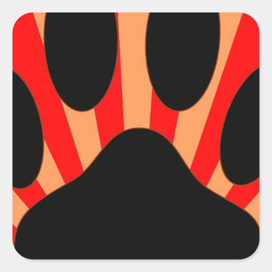 Radiant Dog Paw Print Vierkante Sticker (Voorkant)