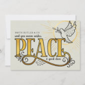 Radiant Dove  Peace Typography Business Feestdagenkaart (Voorkant)