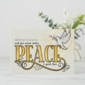 Radiant Dove  Peace Typography Business Feestdagenkaart (Staand voorkant)