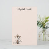 Radiant Easter Cross with Floral Accents Briefpapier (Staand voorkant)