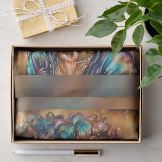 Radiant Ebony Oil Slick Queen Decoupage Papier (Geschenk)