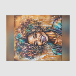 Radiant Ebony Oil Slick Queen Decoupage Papier