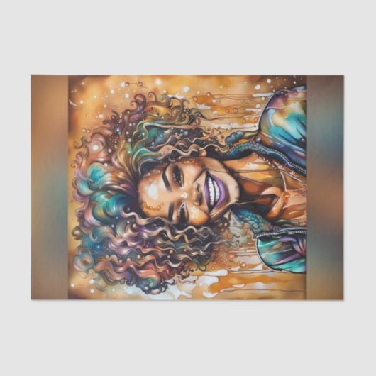 Radiant Ebony Oil Slick Queen Decoupage Papier (Voorkant)