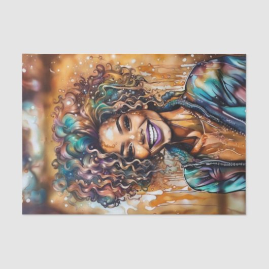 Radiant Ebony Oil Slick Queen Decoupage Papier (Voorkant)