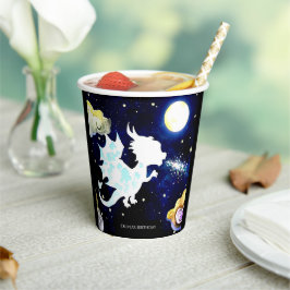 Radiant eenvoudige draak verjaardag papieren bekers