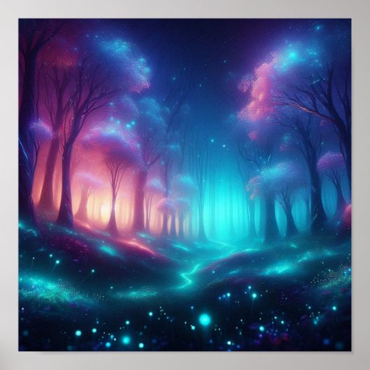 Radiant Ethereal Forest of Endless Light Poster (Voorkant)