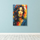 Radiant Expressionist Portrait Art Canvas Afdruk (Insitu (Houten vloer))