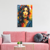 Radiant Expressionist Portrait Art Canvas Afdruk (Insitu (Woonkamer))