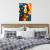 Radiant Expressionist Portrait Art Canvas Afdruk (Insitu (Slaapkamer))