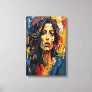 Radiant Expressionist Portrait Art Canvas Afdruk