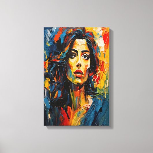 Radiant Expressionist Portrait Art Canvas Afdruk (Voorkant)