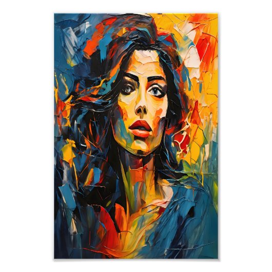 Radiant Expressionist Portrait Art Foto Afdruk (Voorkant)